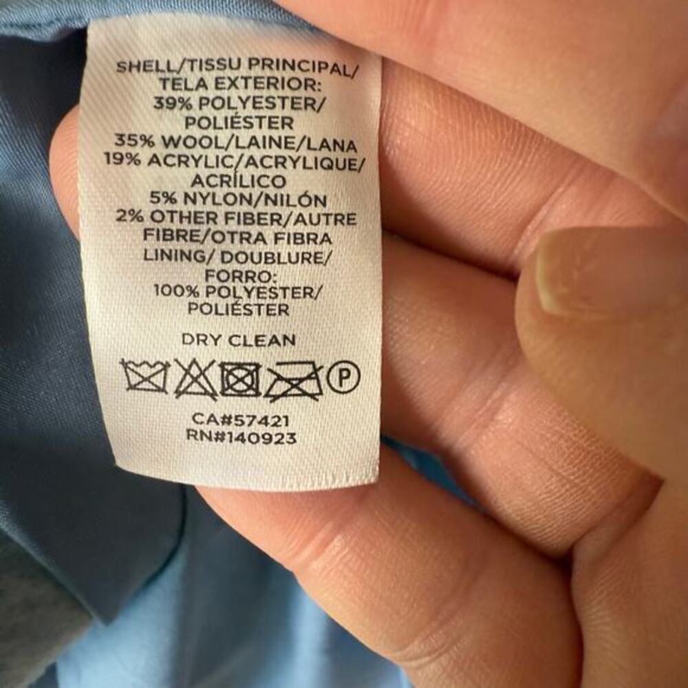 Loft Women Wool Blend Coat Size XL Blue Preppy Minimalist Warm Winter Academia - Picture 6 of 7